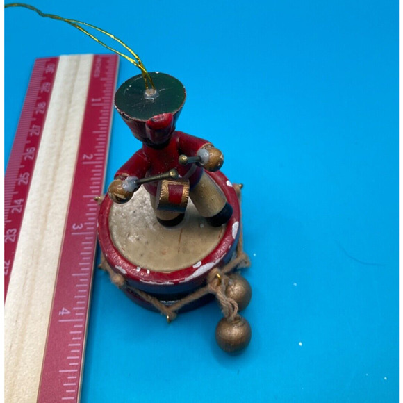 Retro Little Drummer Boy Christmas Tree Ornament - Standing on Drum, Classic - Picture 3 of 3